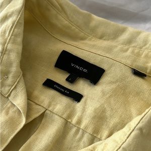 Vince Mens Short Sleeve Button Down 100% Linen Size Large